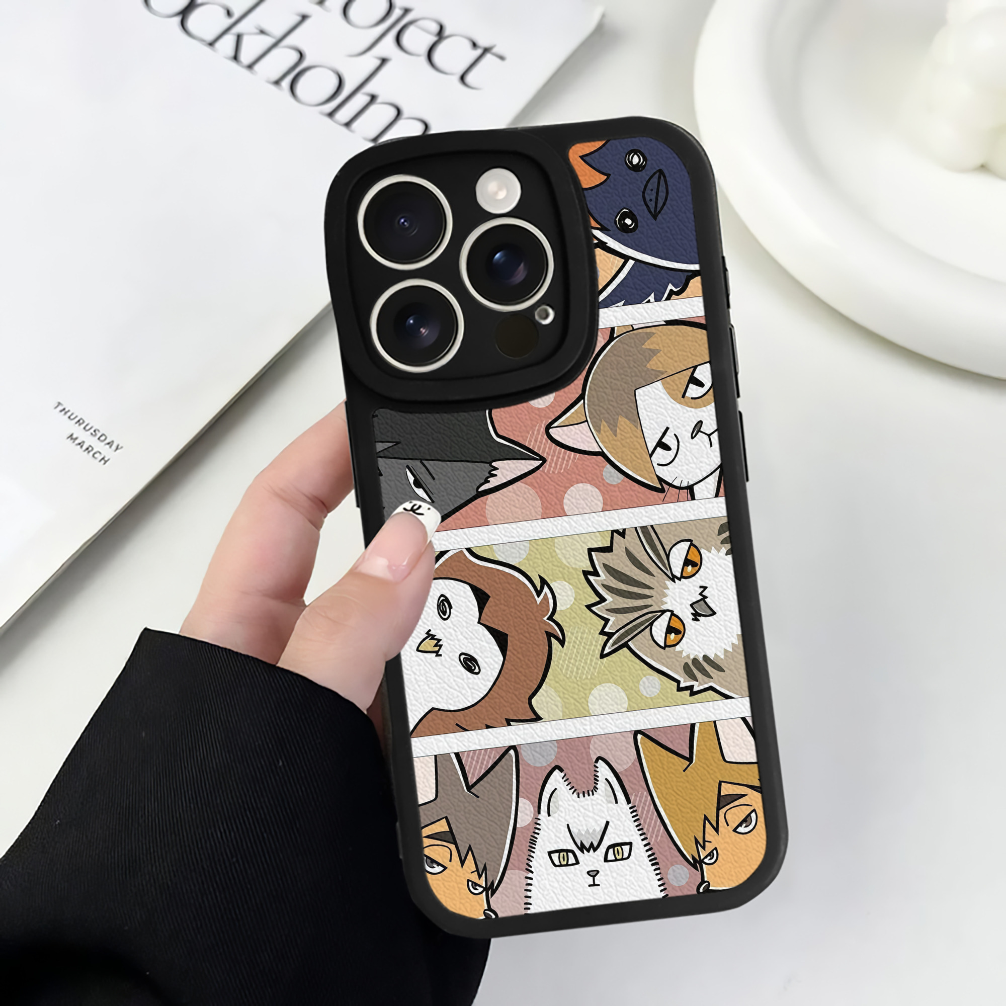 （画像用） ハイキュー!! Haikyu!! 【iPhone 16シリーズ対応】シリコンスマホケース（レザー調） 材質：シリコン